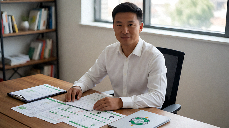 足球俱乐部办公场景，桌上摆放球队资料与转会相关文件